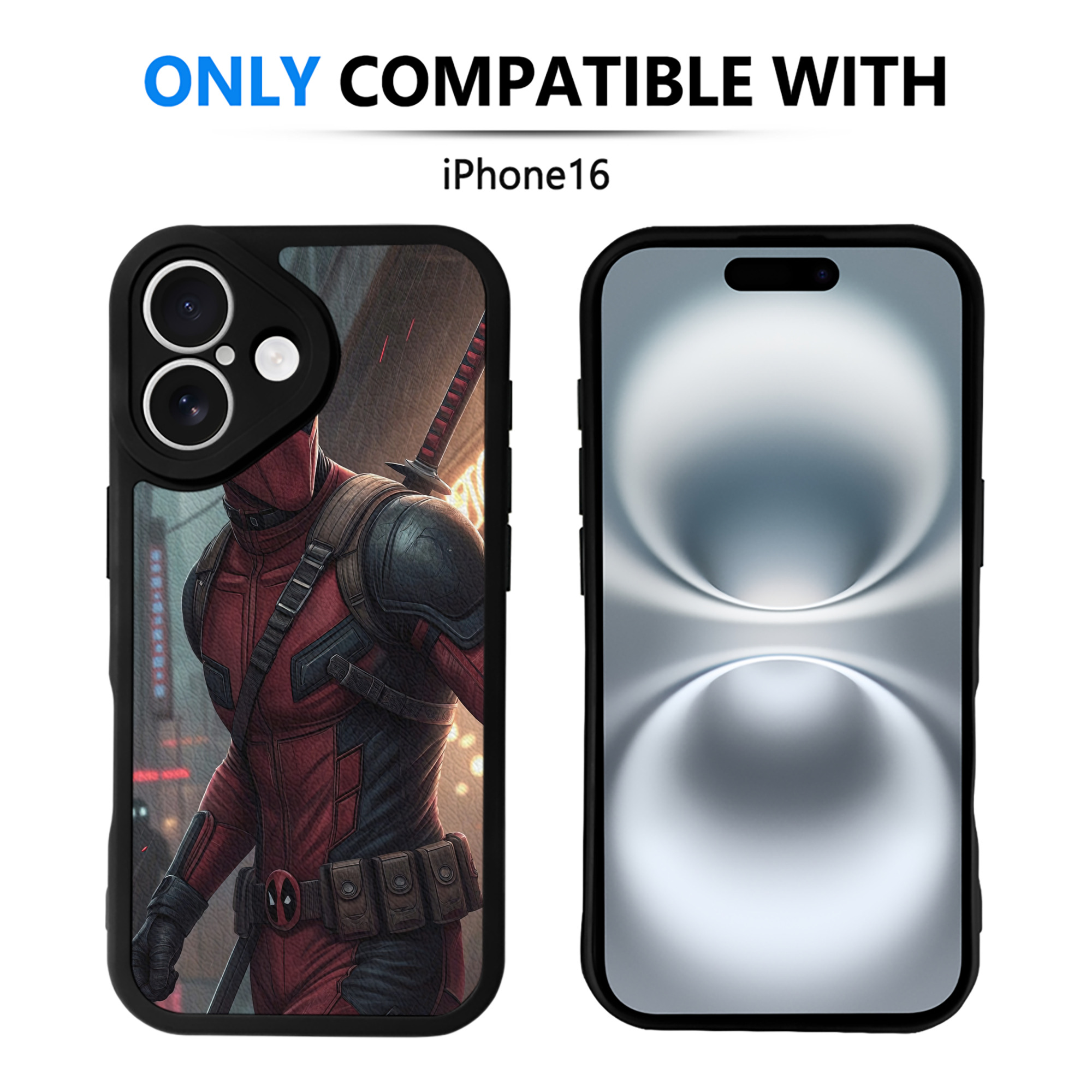 （画像用） Deadpool デッドプール 【iPhone 16シリーズ対応】シリコンスマホケース（レザー調） 材質：シリコン
